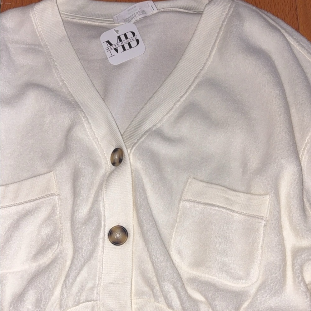 Cream Button-Up Cardigan - Picture 2 of 2